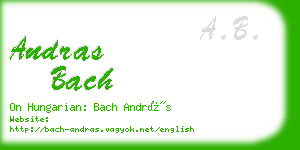 andras bach business card